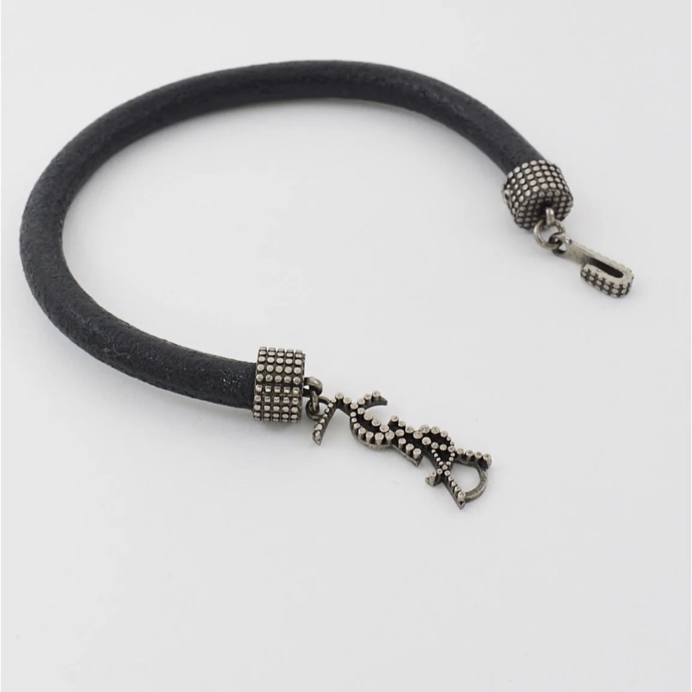 NWT YSL SAINT LAURENT OPYUM Bracelet Black lLeather Unisex🖤💝 - Picture 11 of 16